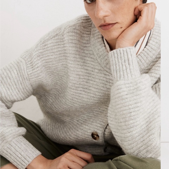Madewell Women S Merino Wool Springview Cardigan Sweater Coziest Yarn 5 Button - Picture 2 of 12